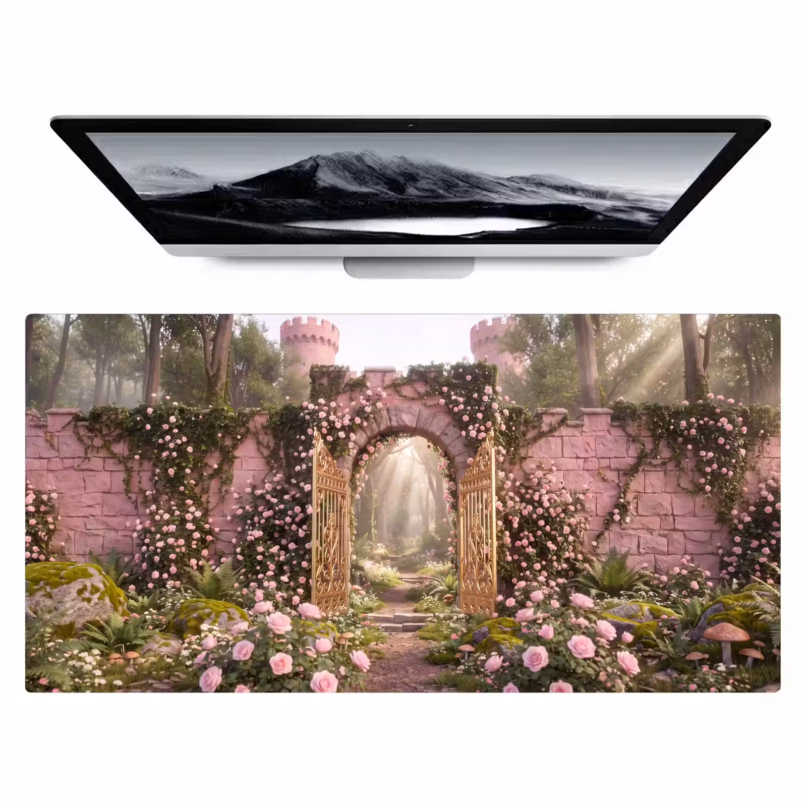 Bureau onderlegger - Poort - Bloemen - Sprookje — 1