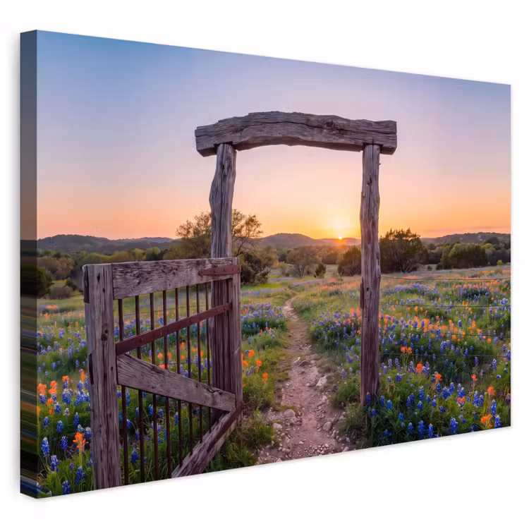 Buiten canvas - Poort - Bloemen - Natuur — 1