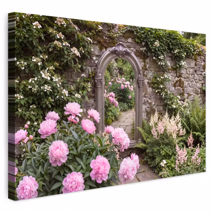 Buiten canvas - Spiegel - Tuin - Bloemen — 1