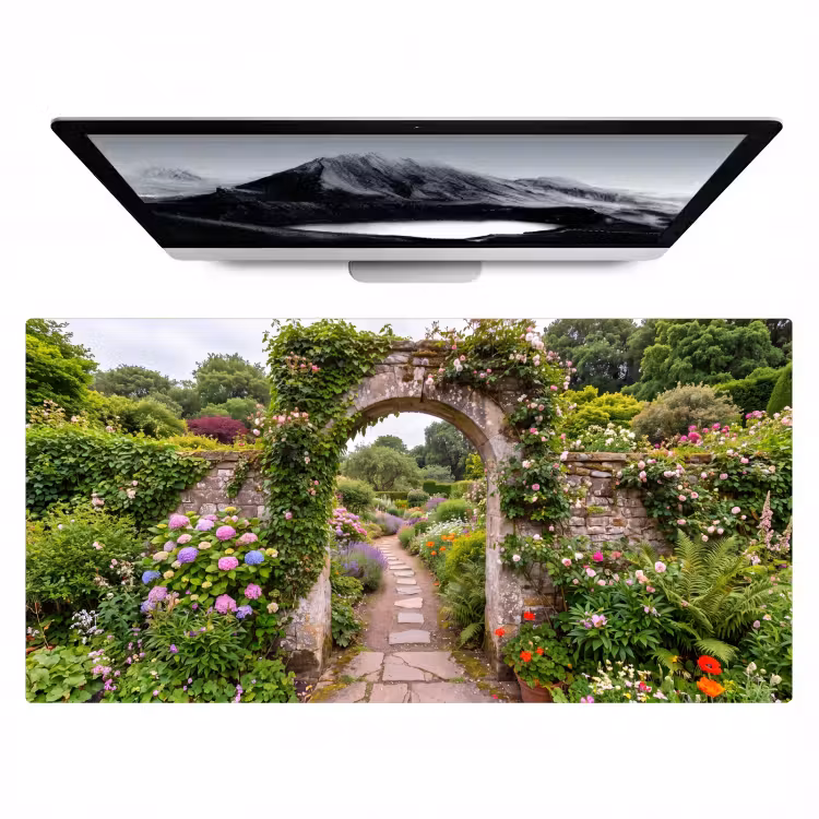 Bureau onderlegger - Tuin - Bloemen - Pad — 1