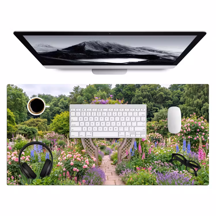 Bureau onderlegger - Tuin - Boog - Bloemen — 4