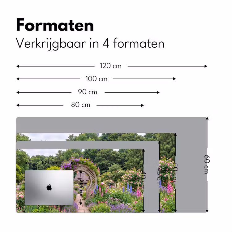 Bureau onderlegger - Tuin - Boog - Bloemen — 8