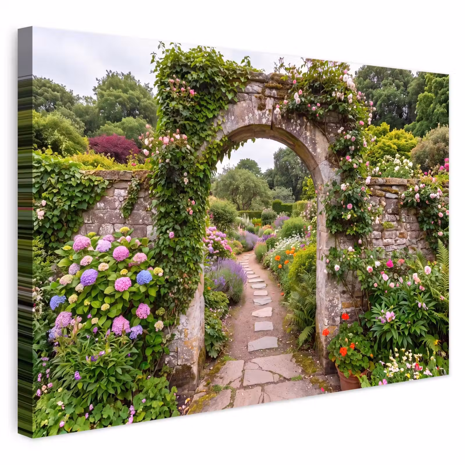 Buiten canvas - Tuin - Bloemen - Pad — 1