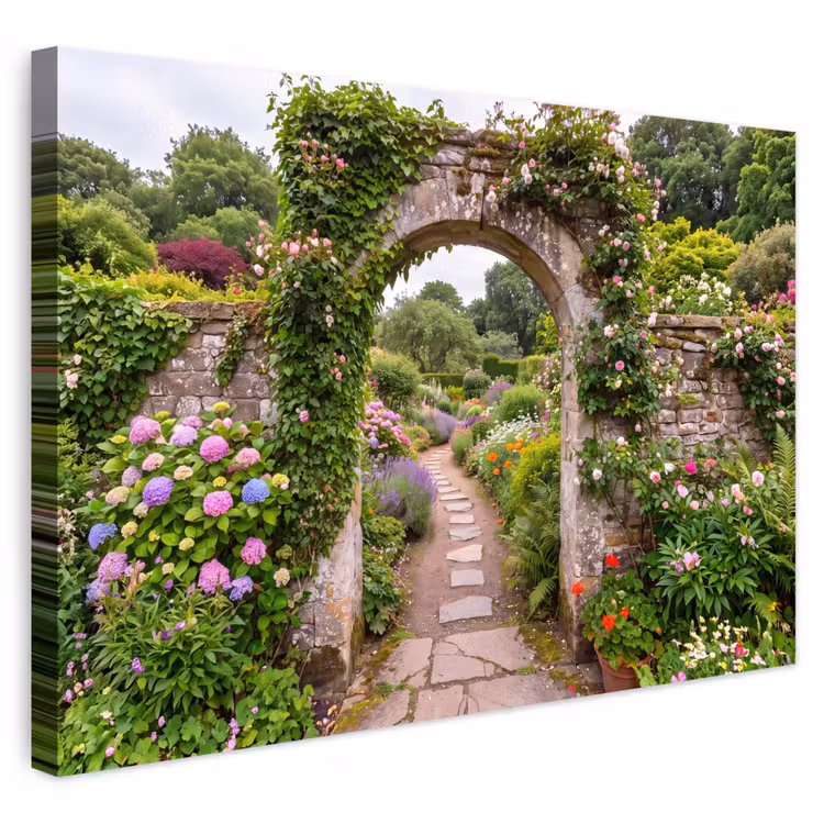 Buiten canvas - Tuin - Bloemen - Pad — 1