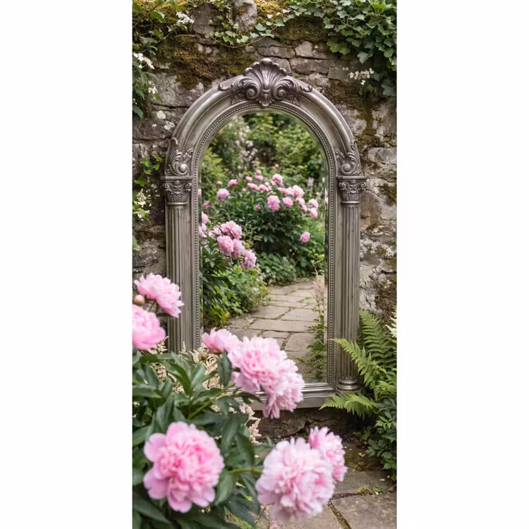 Behang - Spiegel - Tuin - Bloemen — 2
