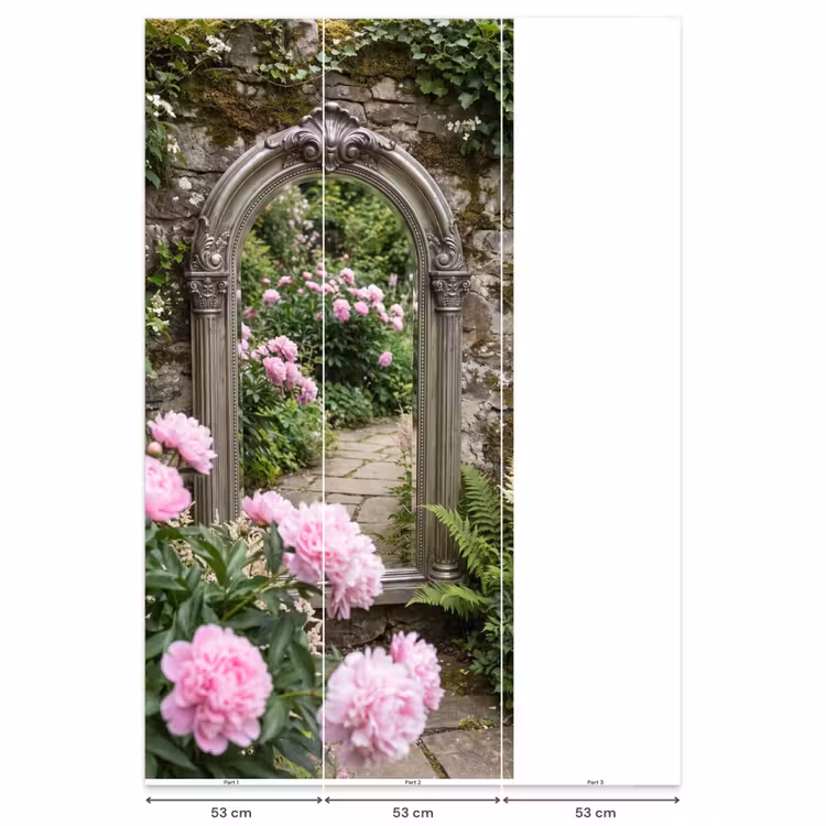 Behang - Spiegel - Tuin - Bloemen — 6