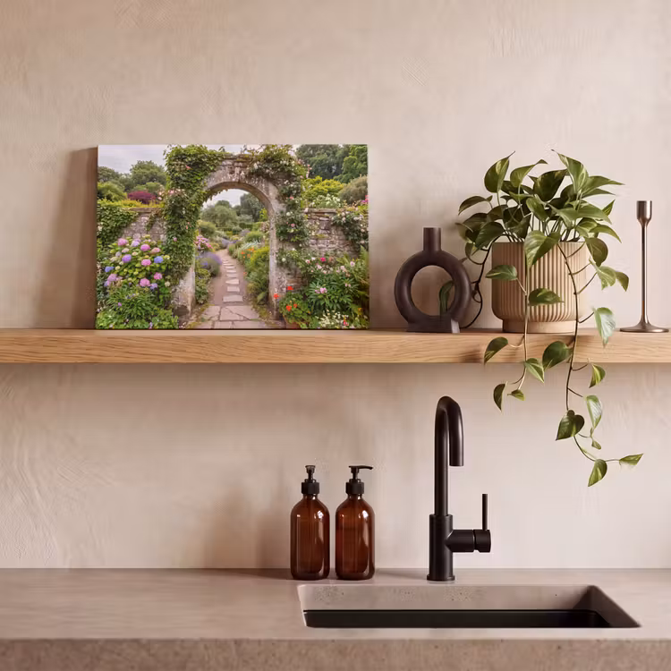 Canvas schilderij - Tuin - Bloemen - Pad — 2