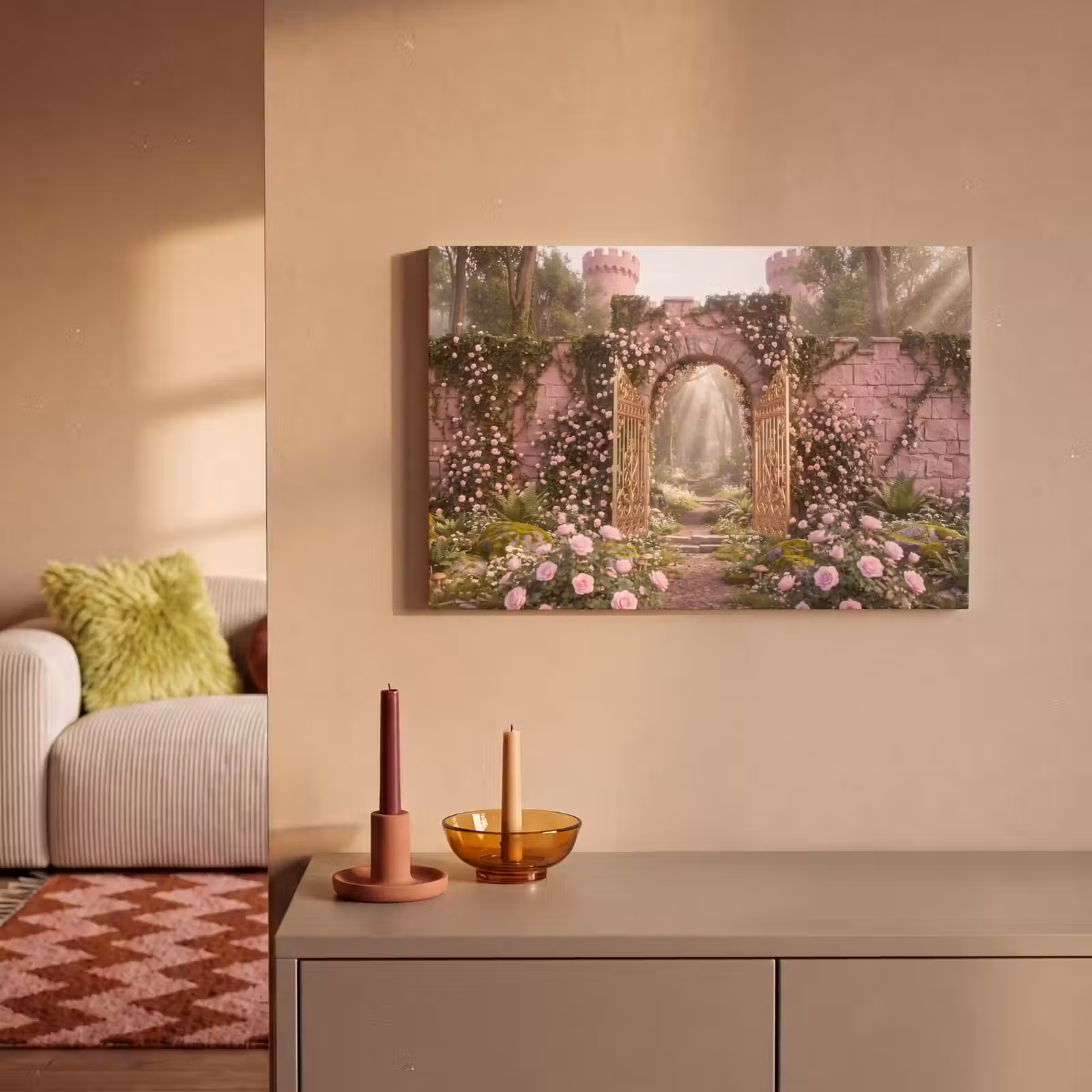 Canvas schilderij - Poort - Bloemen - Sprookje — 1