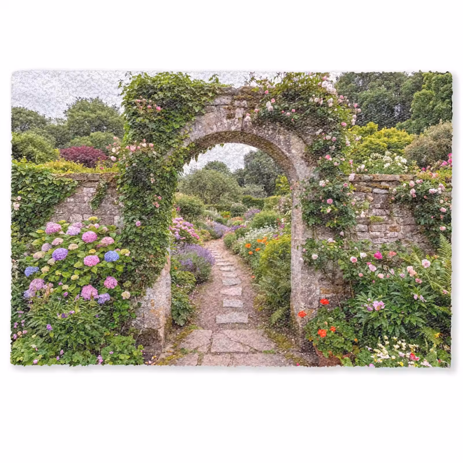 Deurmat - Tuin - Bloemen - Pad — 1