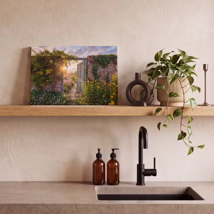 Canvas schilderij - Deur - Tuin - Natuur — 2
