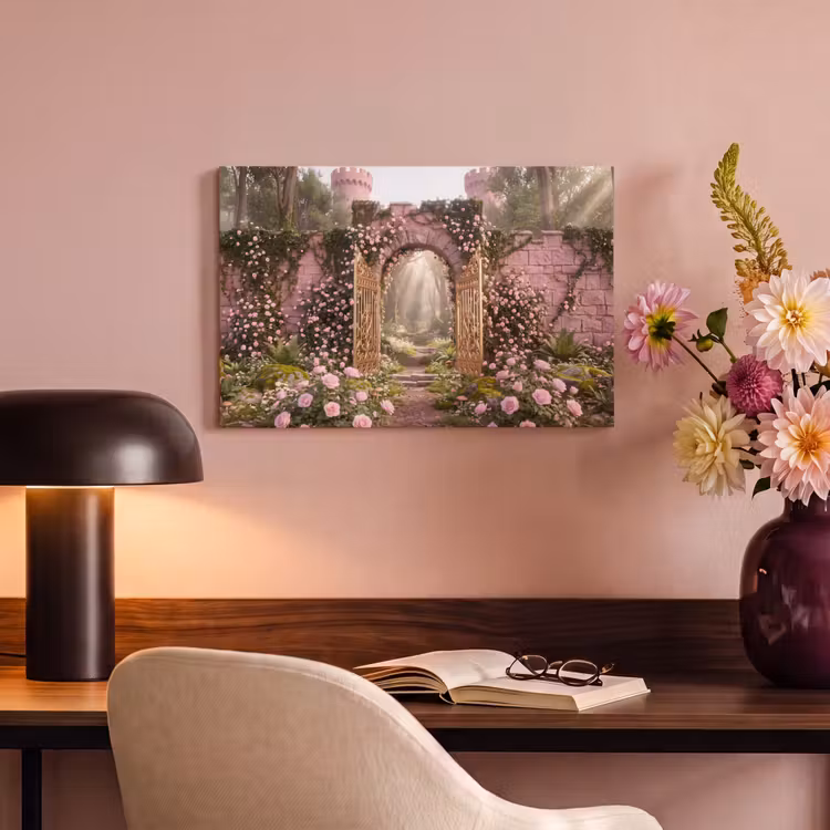 Canvas schilderij - Poort - Bloemen - Sprookje — 3