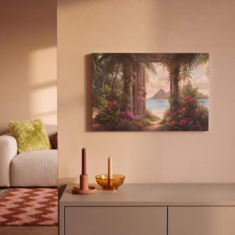 Canvas schilderij - Deur - Strand - Natuur — 1