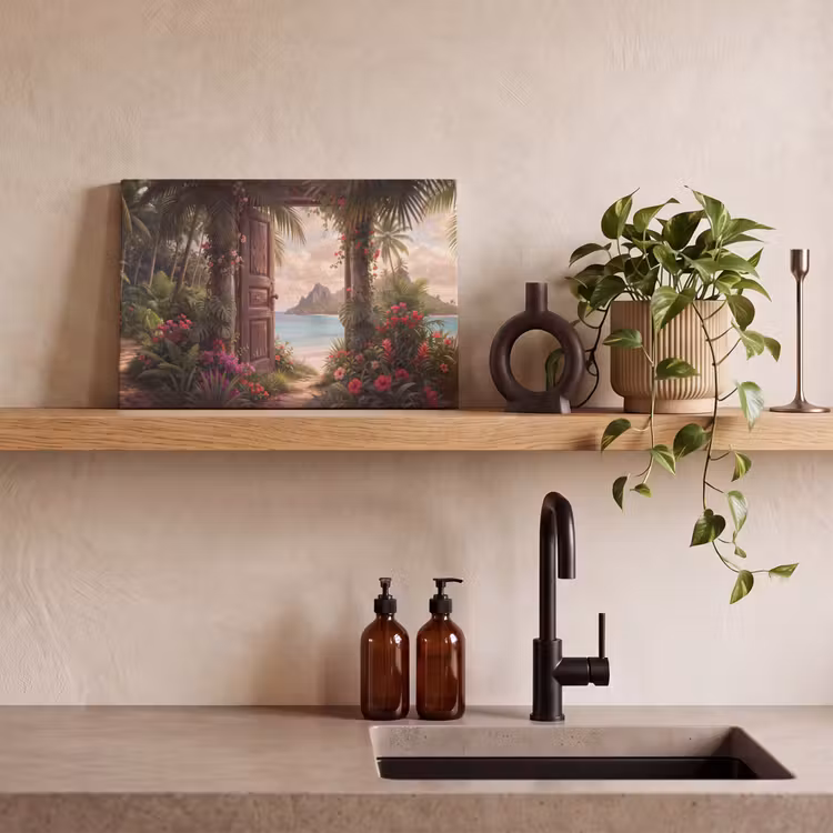 Canvas schilderij - Deur - Strand - Natuur — 2