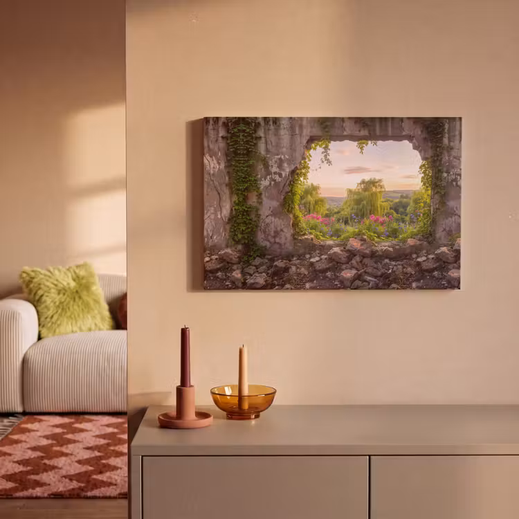 Canvas schilderij - Muur - Natuur - Bloemen — 1