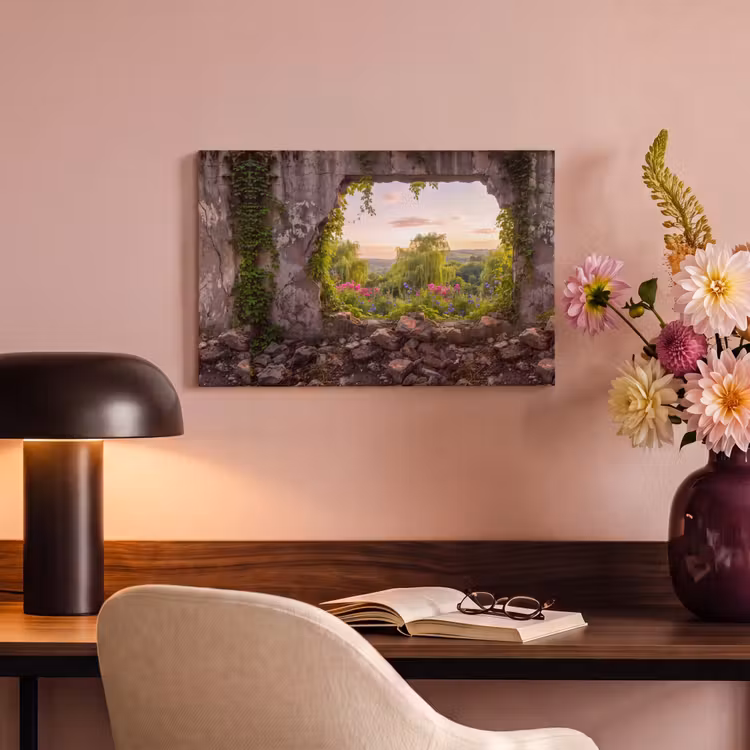 Canvas schilderij - Muur - Natuur - Bloemen — 3