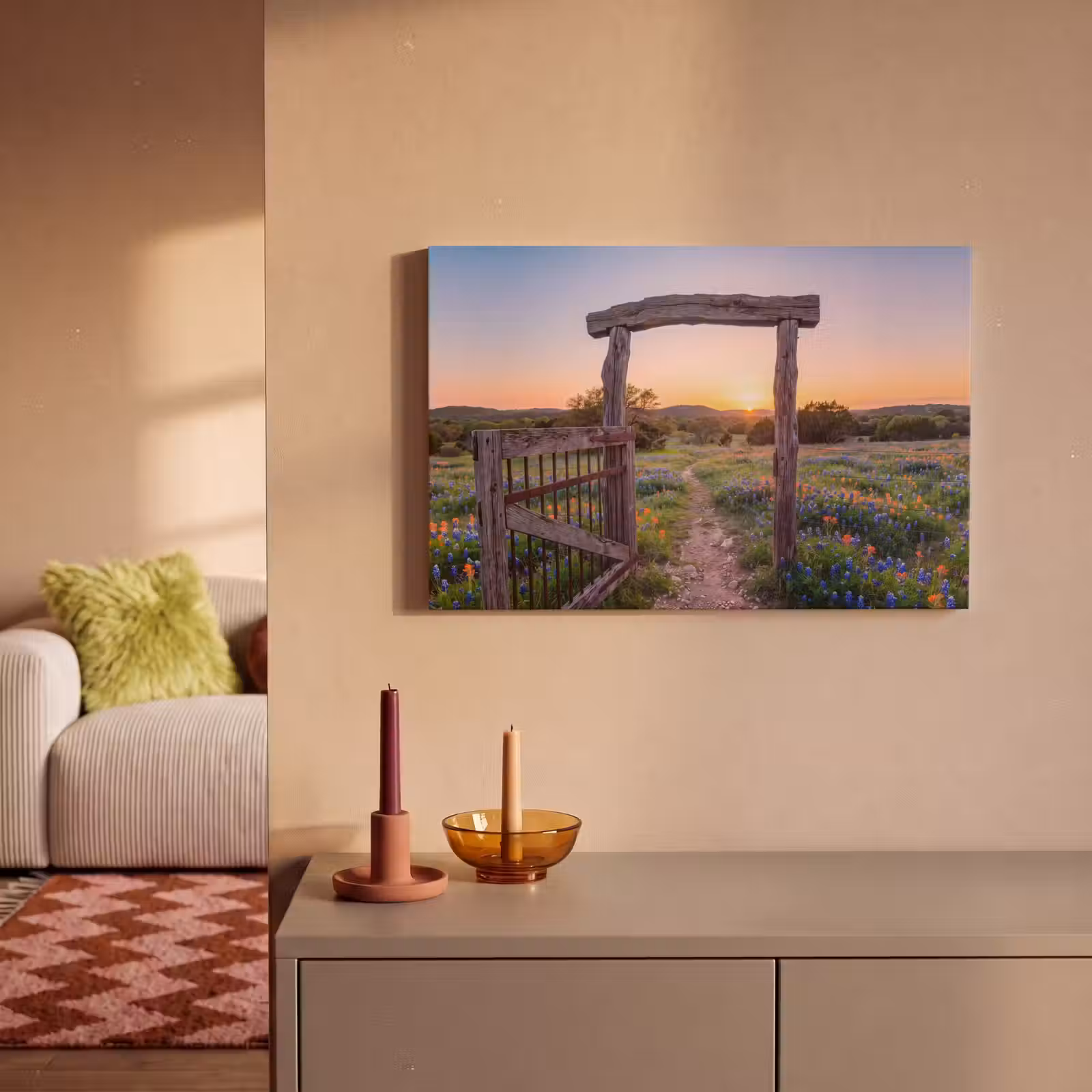 Canvas schilderij - Poort - Bloemen - Natuur — 1