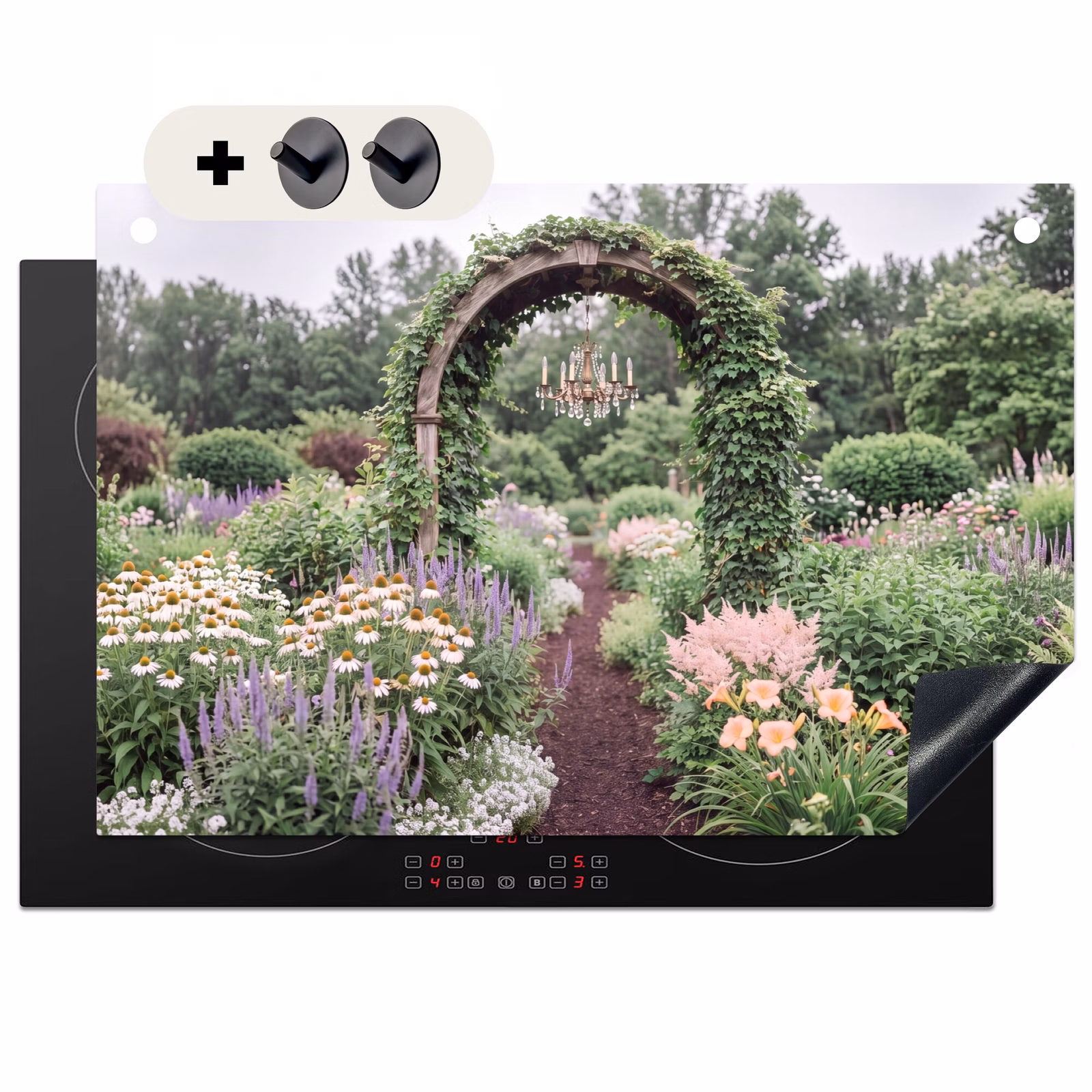 Inductiebeschermer & spatscherm (2in1) - Boog - Tuin - Natuur — 1