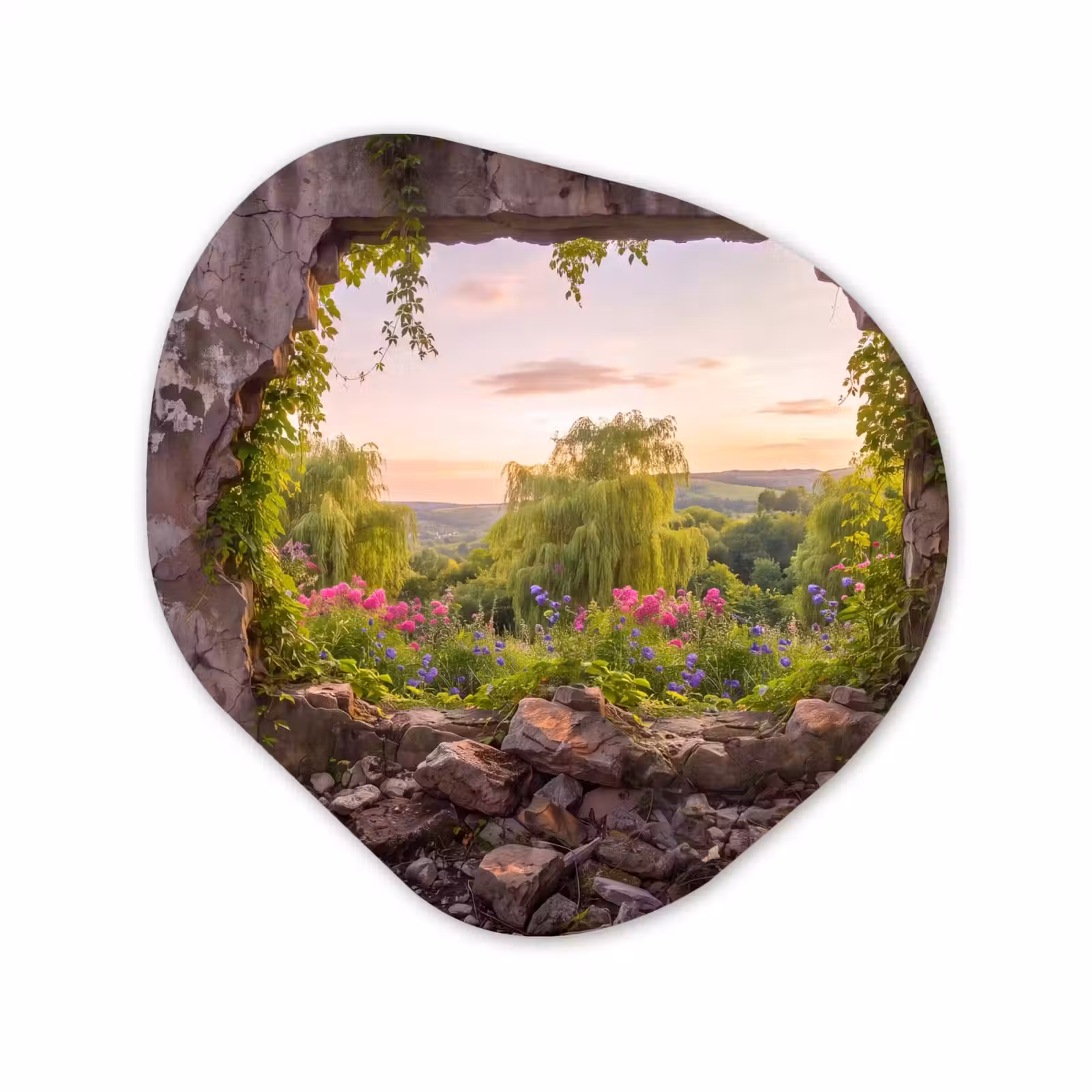 Organisch schilderij glas - Muur - Natuur - Bloemen — 1