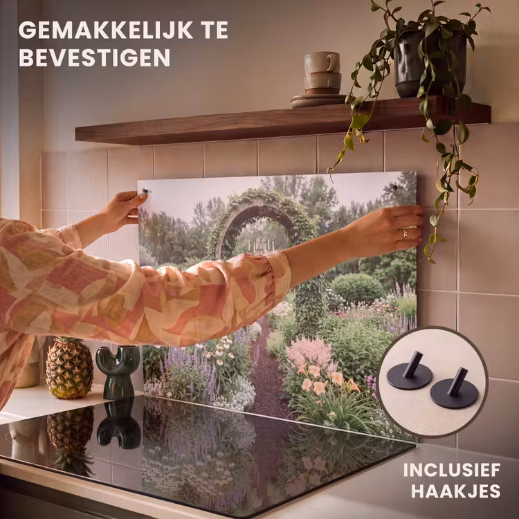Inductiebeschermer & spatscherm (2in1) - Boog - Tuin - Natuur — 7
