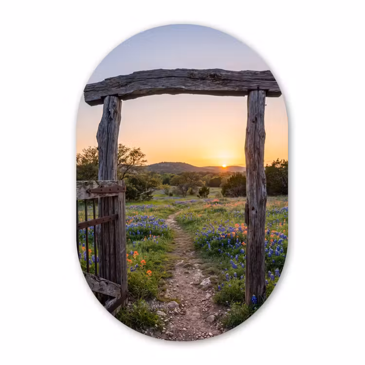 Muurovaal glas - Poort - Bloemen - Natuur — 1