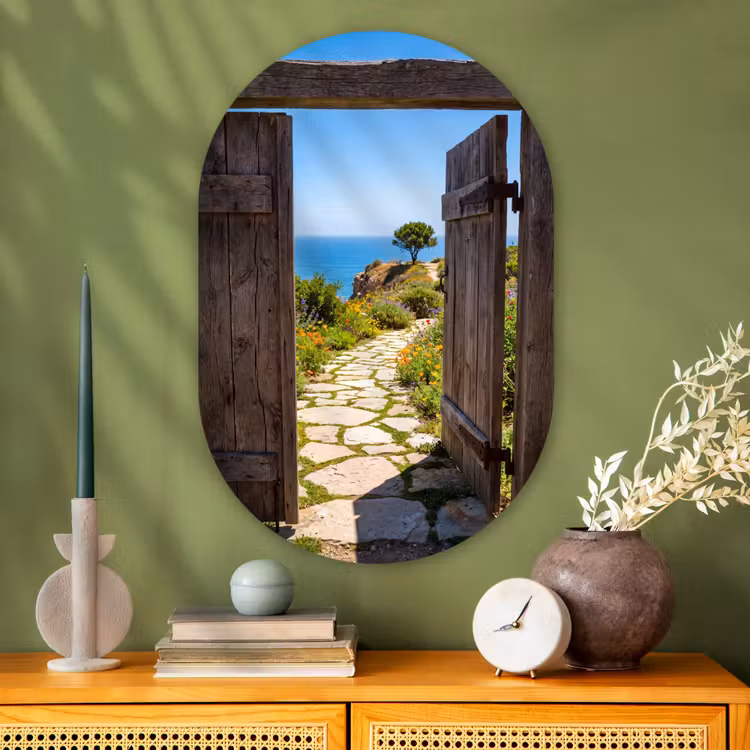 Muurovaal glas - Poort - Pad - Zee — 2