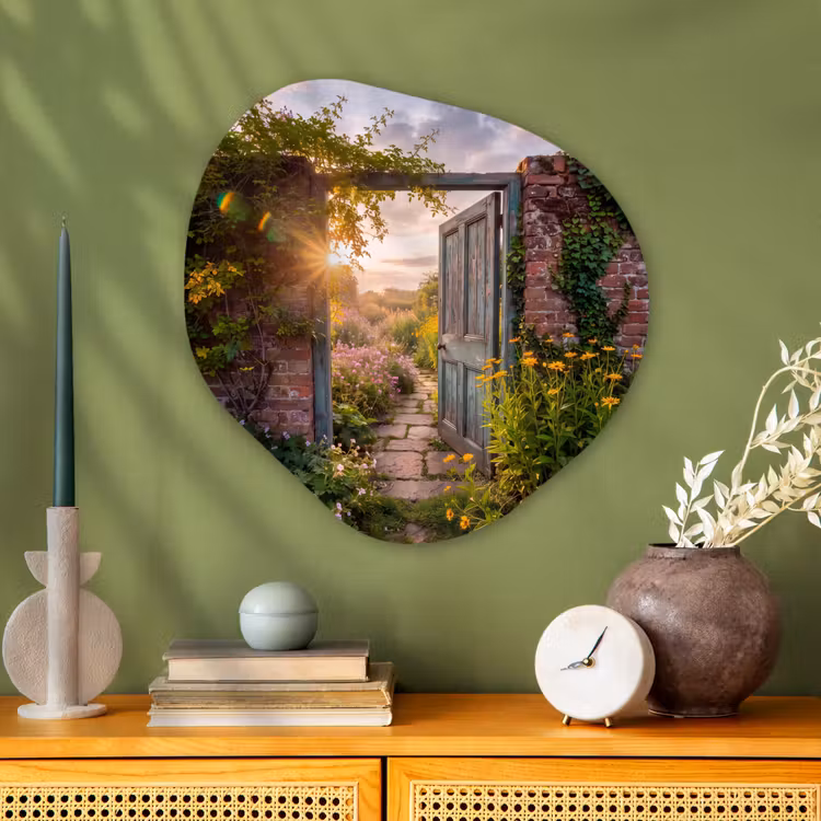 Organisch schilderij glas - Deur - Tuin - Natuur — 2