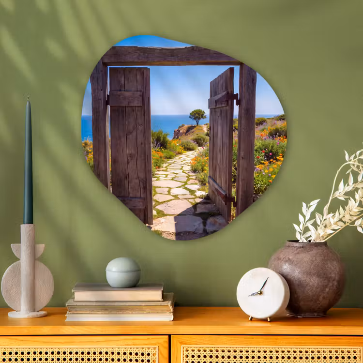 Organisch schilderij glas - Poort - Pad - Zee — 2