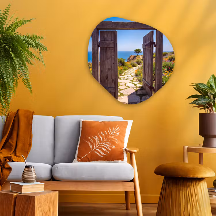 Organisch schilderij glas - Poort - Pad - Zee — 3