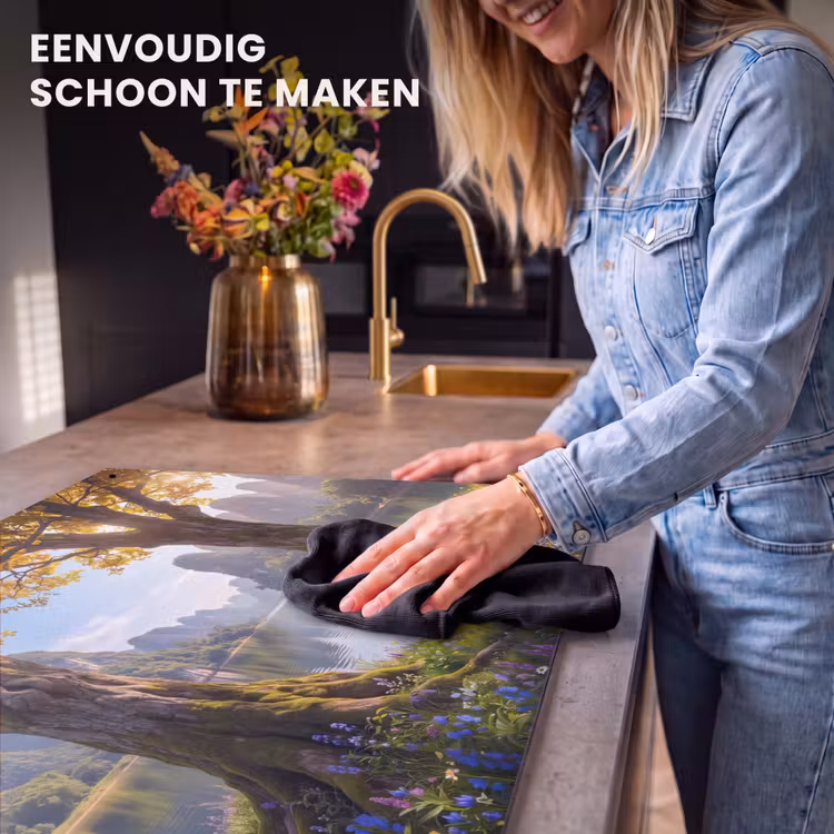 Inductiebeschermer & spatscherm (2in1) - Natuur - Meer - Bergen — 5