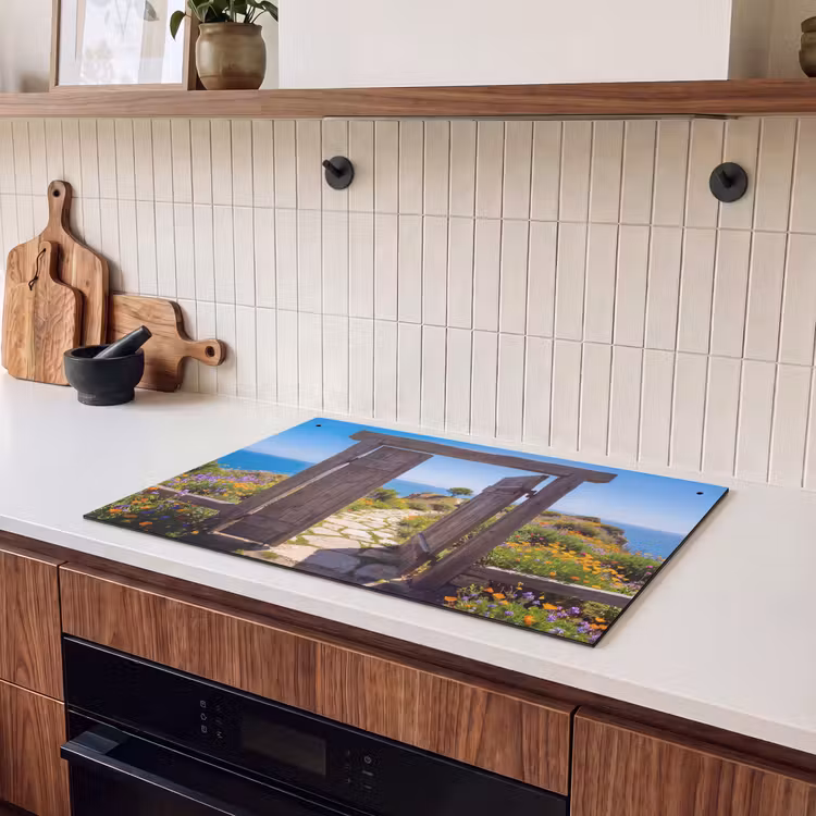 Inductiebeschermer & spatscherm (2in1) - Poort - Pad - Zee — 3