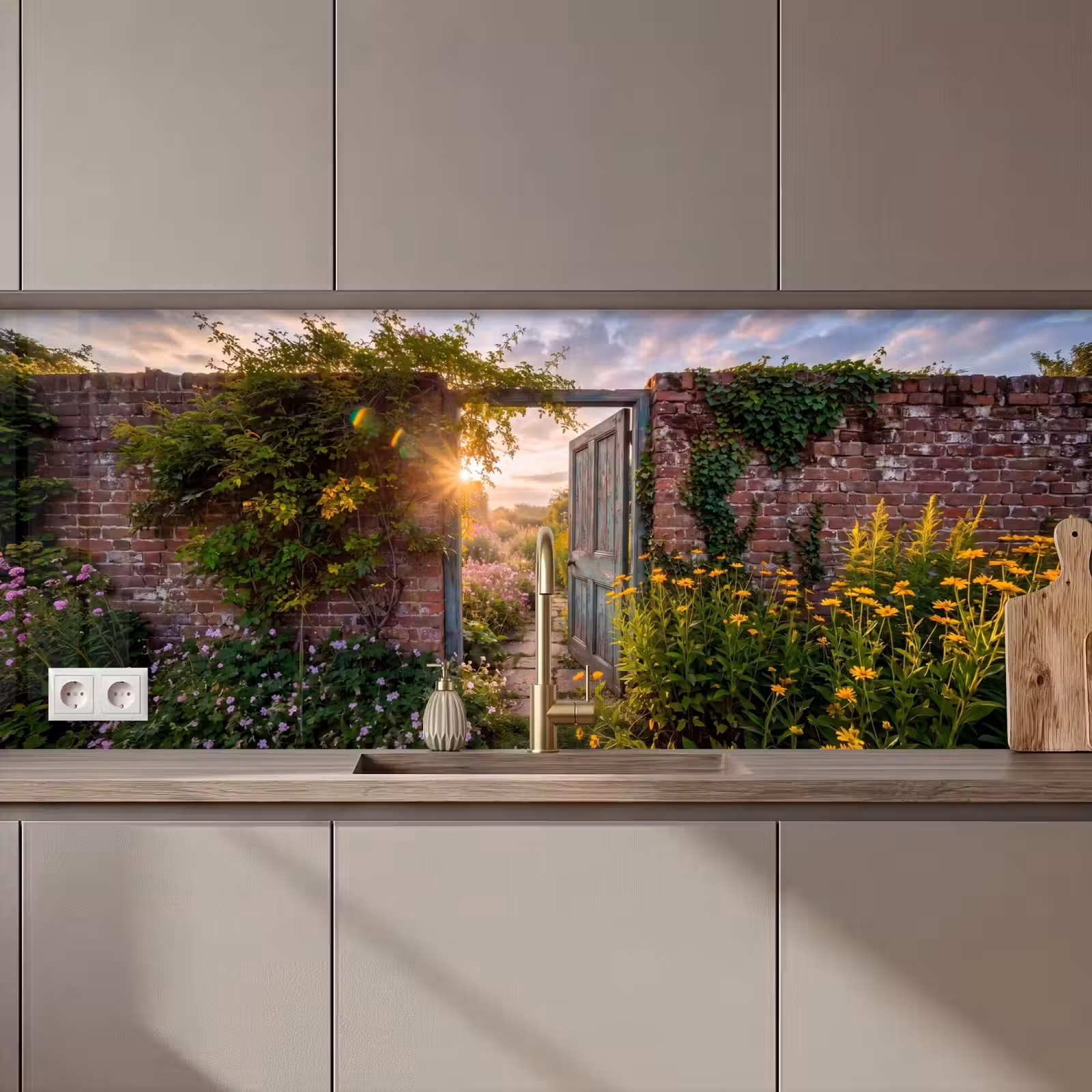 Keuken achterwand - Deur - Tuin - Natuur — 1