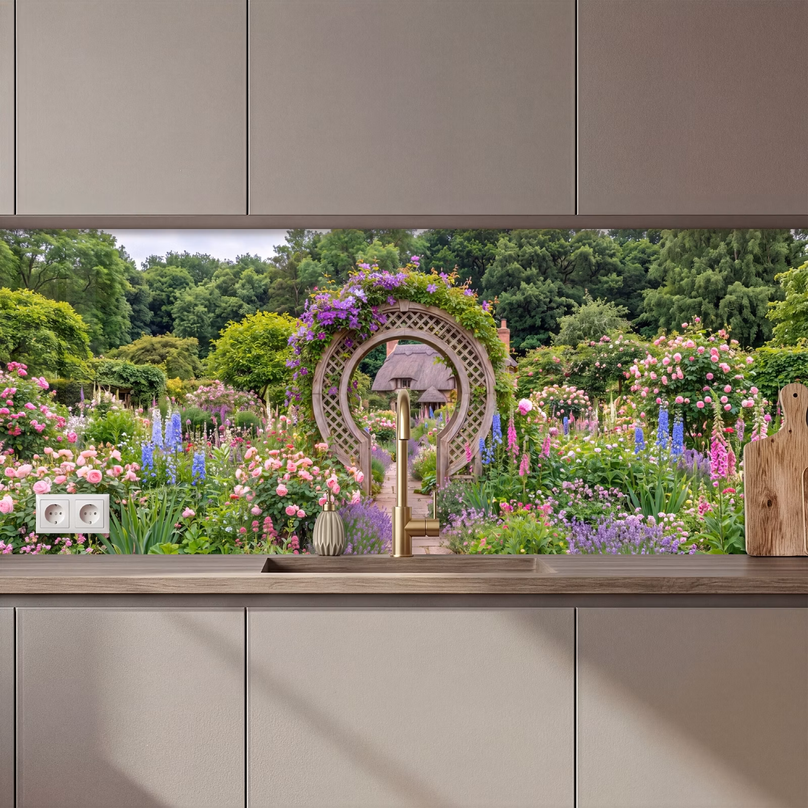 Keuken achterwand - Tuin - Boog - Bloemen — 1