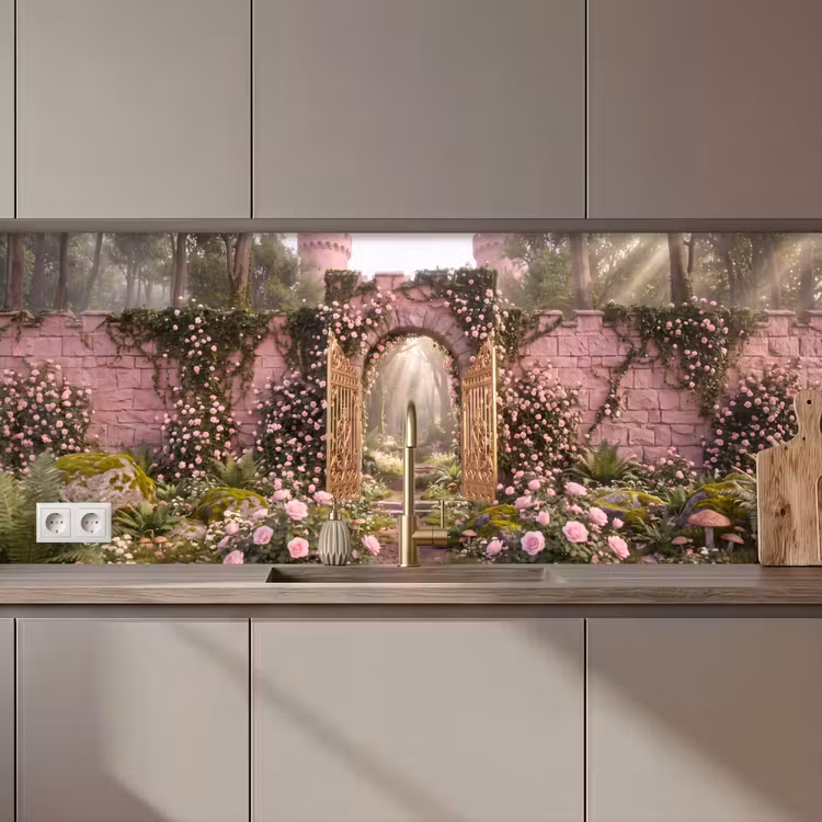 Keuken achterwand - Poort - Bloemen - Sprookje — 1