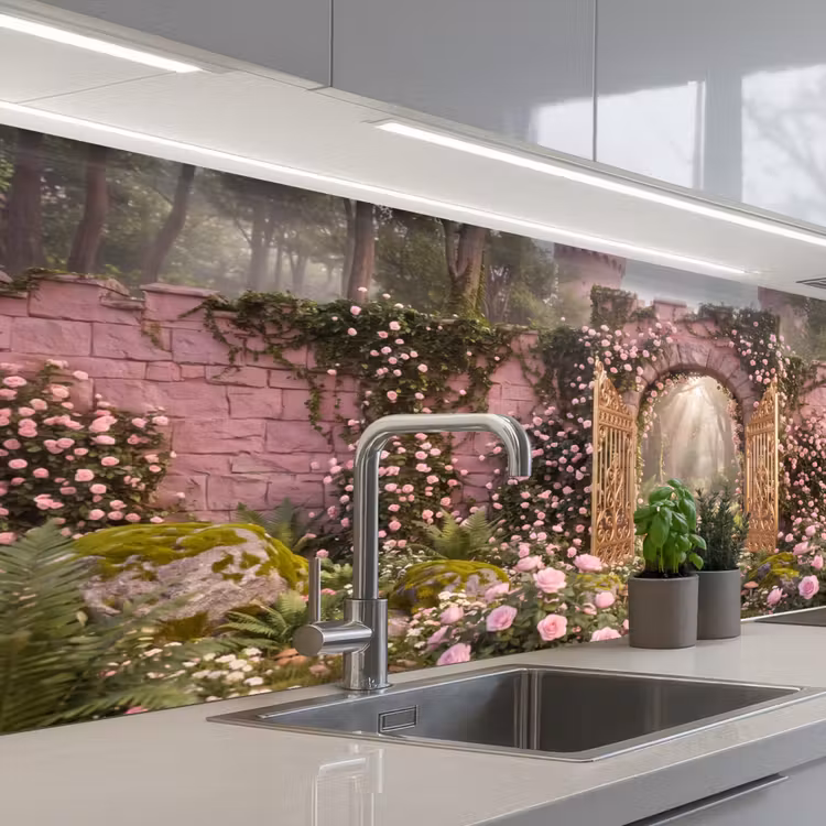 Keuken achterwand - Poort - Bloemen - Sprookje — 2