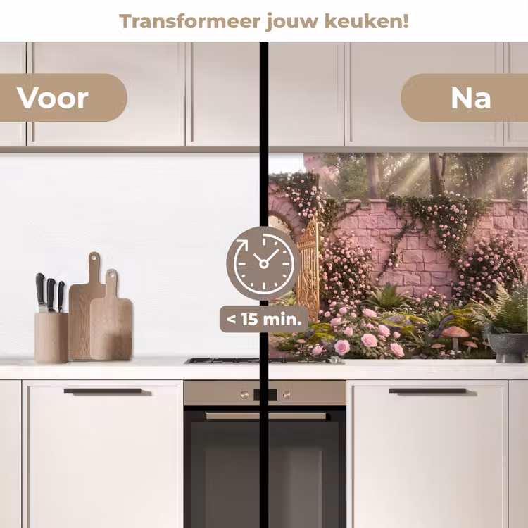 Keuken achterwand - Poort - Bloemen - Sprookje — 3
