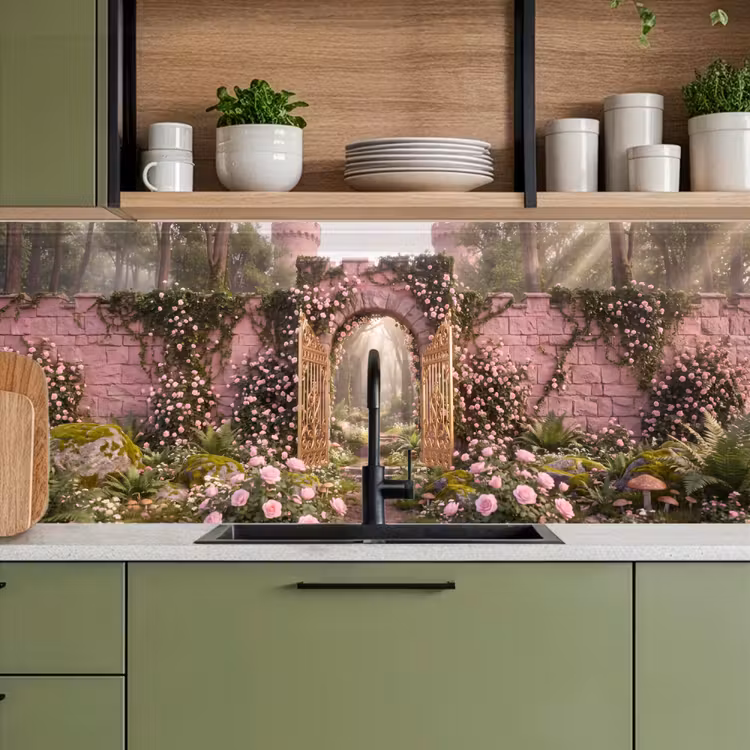 Keuken achterwand - Poort - Bloemen - Sprookje — 8
