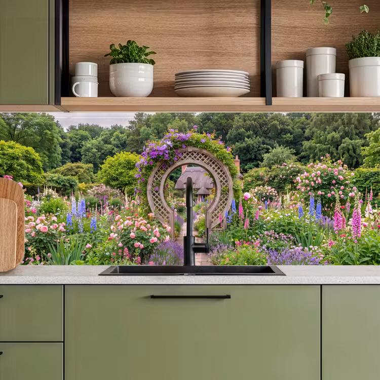 Keuken achterwand - Tuin - Boog - Bloemen — 8