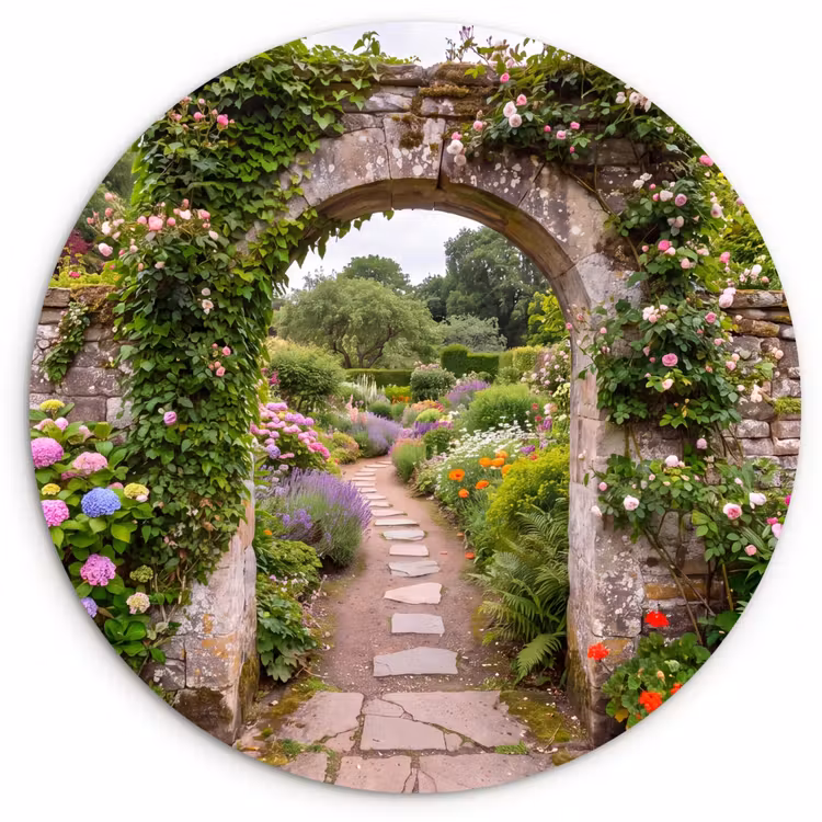 Muurcirkel - Tuin - Bloemen - Pad — 1