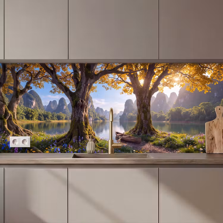 Keuken achterwand - Natuur - Meer - Bergen — 1