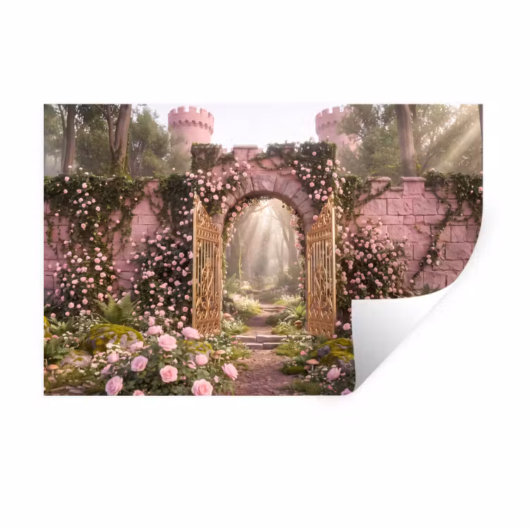 Muursticker - Poort - Bloemen - Sprookje — 1