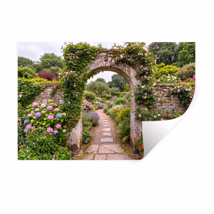Muursticker - Tuin - Bloemen - Pad — 1