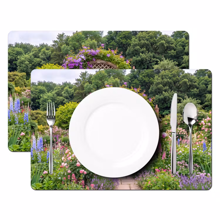 Placemat - 6 stuks - Tuin - Boog - Bloemen — 2