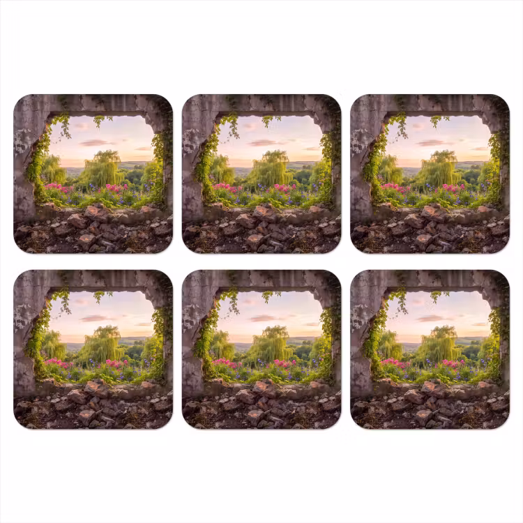 Onderzetter - Muur - Natuur - Bloemen — 1