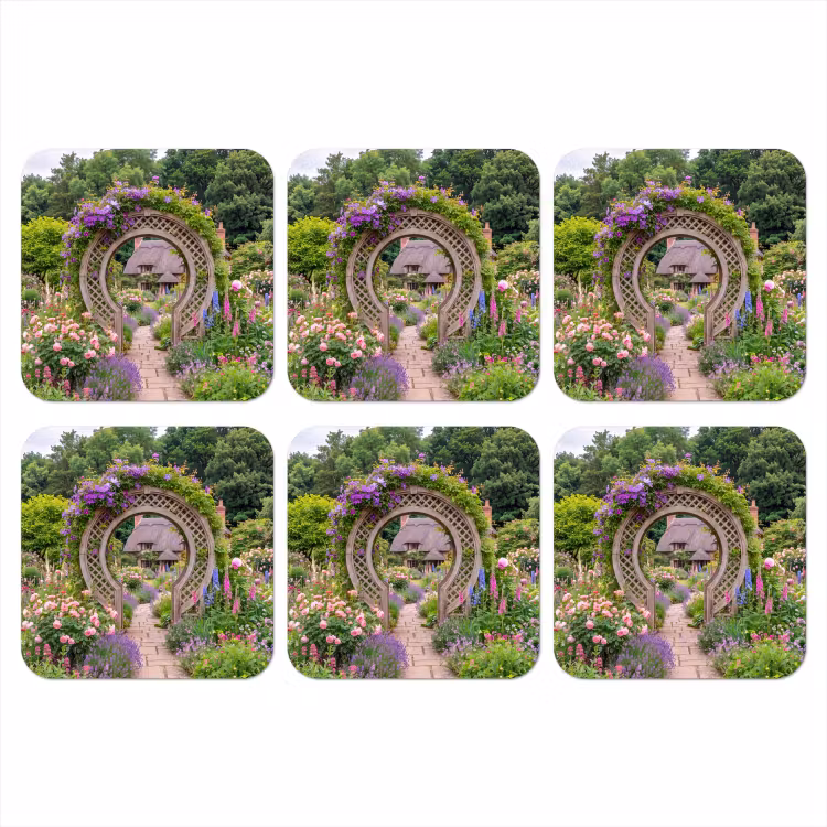 Onderzetter - Tuin - Boog - Bloemen — 1