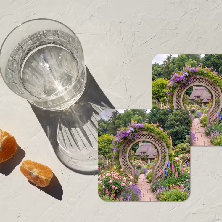 Onderzetter - Tuin - Boog - Bloemen — 2