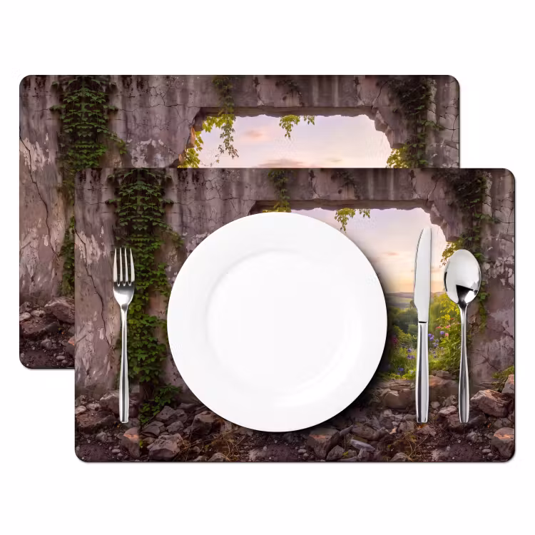 Placemat - 6 stuks - Muur - Natuur - Bloemen — 2