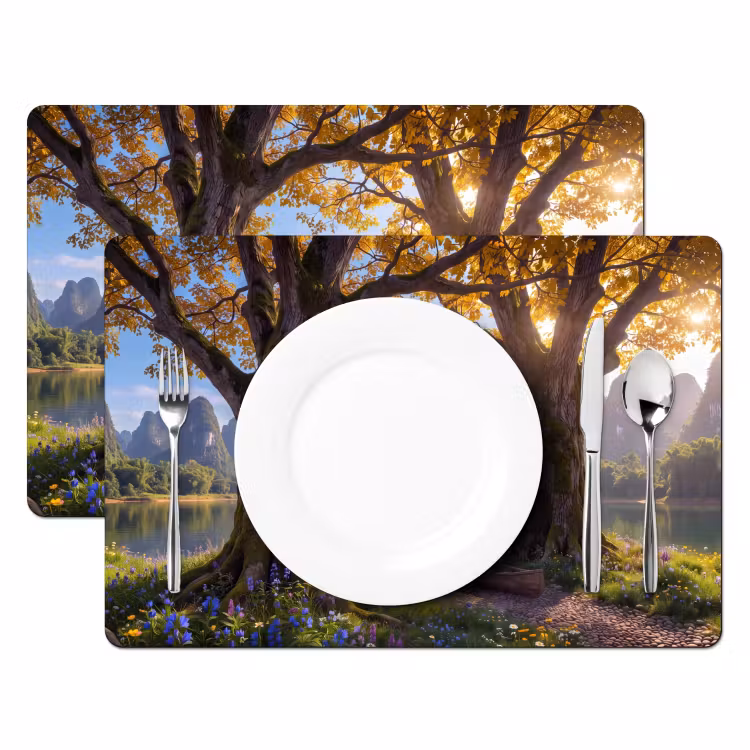 Placemat - 6 stuks - Natuur - Meer - Bergen — 2