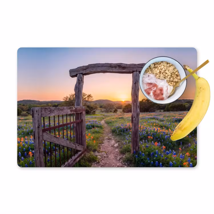 Placemat - 6 stuks - Poort - Bloemen - Natuur — 1