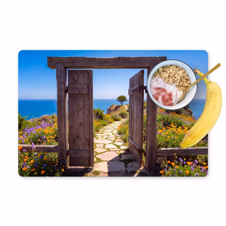Placemat - 6 stuks - Poort - Pad - Zee — 1