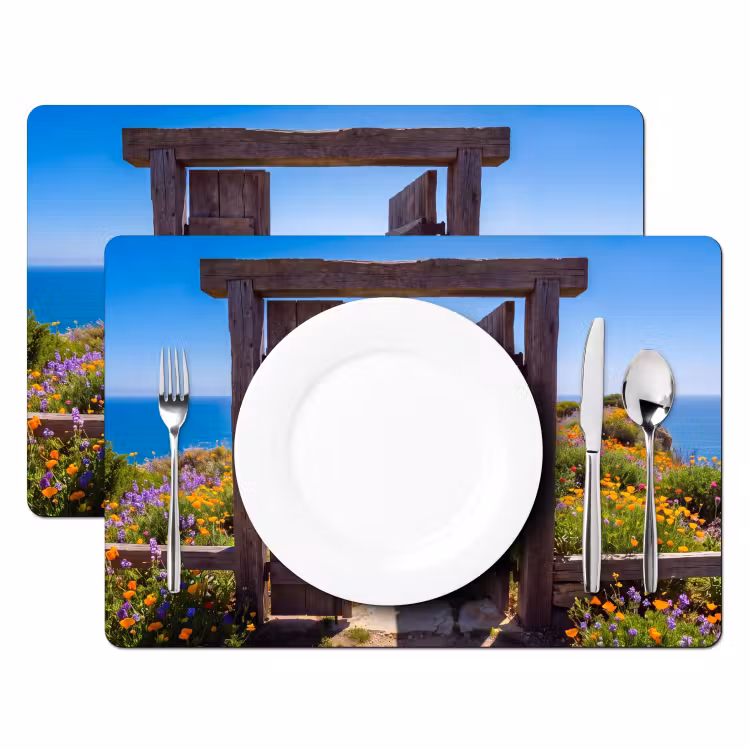 Placemat - 6 stuks - Poort - Pad - Zee — 2